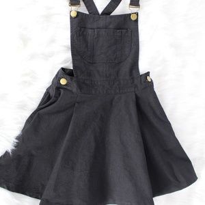Denim Overalls Dress with Button sides and Pocket